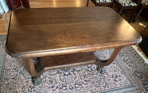Antique Library Table with Claw Feet
