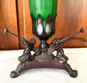 Pair of Charming Cherub Tulip Lamps