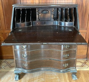 Antique Union Furniture Company Secretary with Claw Feet