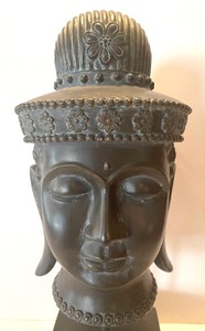 Remarkable Resin Buddha Head Sculpture