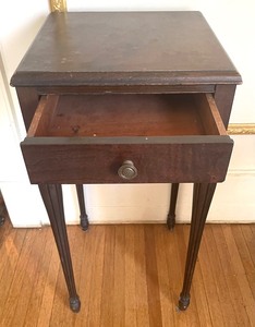 Petite Vintage Wooden Accent Table with Drawer