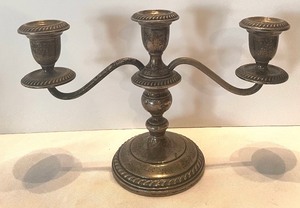 Vintage Weighted Sterling Silver Candelabra and Compote