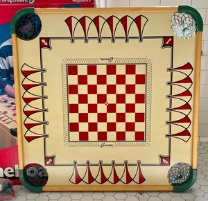 Vintage Game Board and Accessories by Carrom