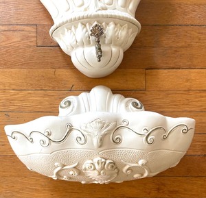 Rare 1950s Alexander Backer 2 Piece Wall Fountain