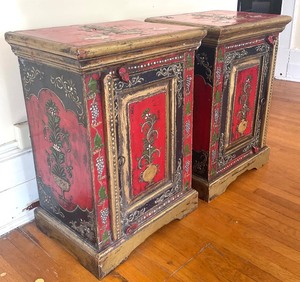 Pair of Vintage Hand Painted Side Tables