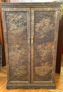 Textured Tin Covered Cabinet