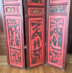 Amazing Vintage Asian Triple Panel Screen
