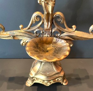 Vintage Metal Alter Crucifix Holy Water and Candle Holder Font Shrine
