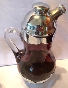 Vintage Farber Bros Krome Kraft Amethyst Pitcher with 2 Glasses