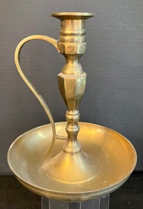 Trio of Brilliant Brass Candle Holders