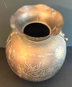 Beautiful Brass Vessel with Decorative Etchings From India