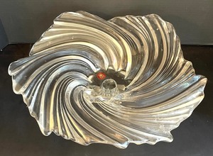 Original German Waltherglas Swirled Pedestal Bowl