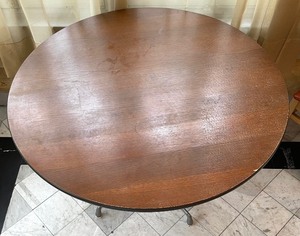 Wood Laminate Table with Metal Base