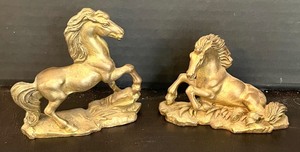8 Vintage Solid Brass Horse Figurines