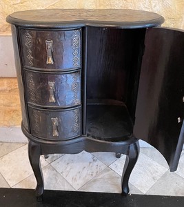 Vintage Tin Covered Wooden Cabinet