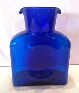 Blenko Cobalt Blue Double Spout Pitcher