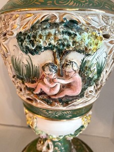 Pair of Vintage Capodimonte Italian Porcelain Lamps