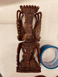 lot 11 image: ANTIQUE BALINESE HAND CARVED WOOD GARUDA EFFIGY