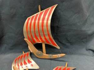 lot 36 image: Mid Century Modern Ship Decor