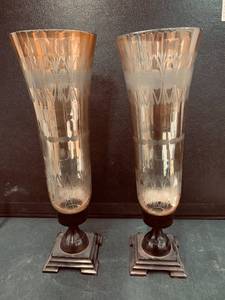 lot 118 image: Unique Tall Candleholders