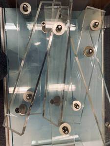 lot 121 image: Bonded Bohle Fusion Glass Shelving, Two Units - Custom Made