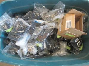 WHOLESALE BIN OF DECK RAILING ACCESSORIES (SEE PHOTOS)