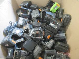 WHOLESALE PALLET OF BATTERY TOOL CHARGERS (SEE PHOTOS)