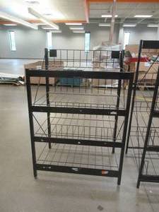 BLACK STORE FIXTURE WITH FOUR SHELVES (NICE CONDITION, SEE PHOTOS)