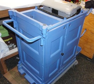 lot 14 image: NaceCare Portable Work Station Cart with 3 Airtight Bins