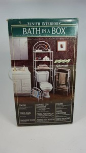 lot 45 image: Zenith Interiors Bath in a Box Behind Toilet Shelf, Towel Rack, Magazine Rack