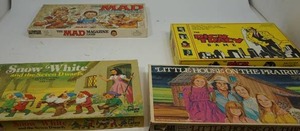 lot 52 image: Vintage Board Games...Snow White, MAD, Dick Tracy, Little House on the Prairie