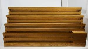 lot 56 image: Solid Oak Wall Mount Magazine Rack