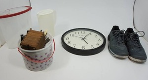 lot 97 image: Mens Wilson Shoes 12.5, KitchenWare Including Assorted Silverware