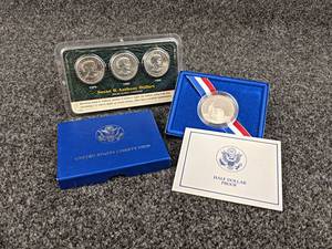 Susan B. Anthony Dollar Set (1979, 1980, and 1999) and 1986 Liberty Half Dollar Proof