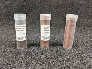 1959-2009 Lincoln Head Cent Collection (100 Coins, Uncirculated-60 Grade) and 1909-1955 Lincoln Head Cent Collection (Label states 50 coins but only 36 are present, Genuine or Better Grade)