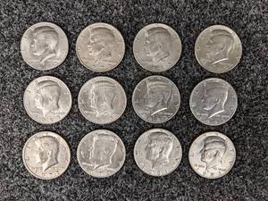 Lot of (12) Kennedy Half Dollar Coins