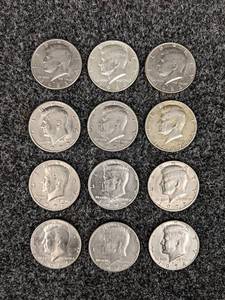 Lot of (12) Kennedy Half Dollar Coins