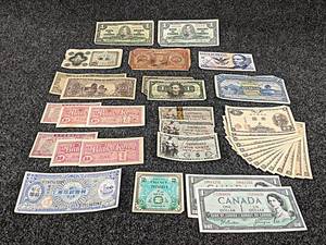 World Currency - Korea, China, Japan, France, British Guiana, Brazil, Trinidad & Tobago, American Military, Canadian, and More