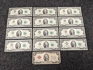 Lot of (13) $2 Bills, Including 1928-D Silver Certificate