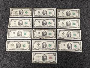 Lot of (13) $2 Bills, Including 1953 Silver Certificate