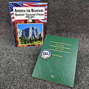 Lot of (2) Washington Quarter Collections 1999-2008 50 State Commemorative Quarters (52 Coins) and 2010-2021 America the Beautiful Collection (36 Coins)