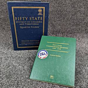 Lot of (2) Washington Quarter Collections 1999-2008 50 State Commemorative Quarters (52 Coins) and 1999-2009 50 State, District of Columbia and Territorial Commemorative Quarters (56 Coins)