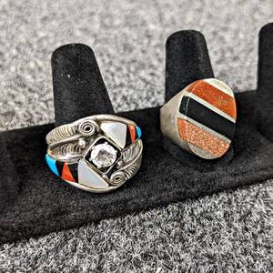 Pair of Sterling Silver Mens Rings
