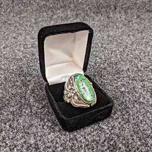 Sterling Silver Mens Turquoise Ring