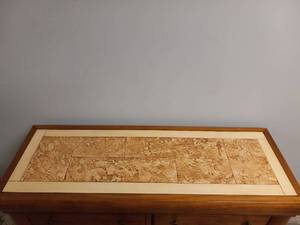 ANTIQUE MARBLE AND CARVED WOODEN CHEST