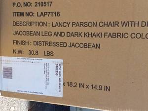 (2) LANCY PARSON CHAIRS WITH DISTRESSED