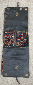 lot 288 image: Handmade Persian Oriental Rug Carpet bag face saddle bags