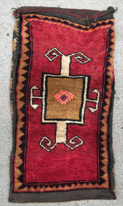 lot 297 image: Handmade Persian Oriental Rug Carpet bag face saddle bags