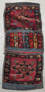 lot 298 image: Handmade Persian Oriental Rug Carpet bag face saddle bags