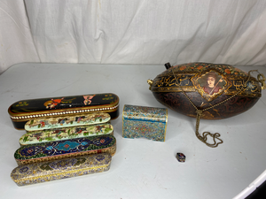 lot 66 image: 8 Near Eastern Painted Boxes